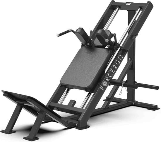 Image of an hacksquat this machine is used to build leg strength and muscles